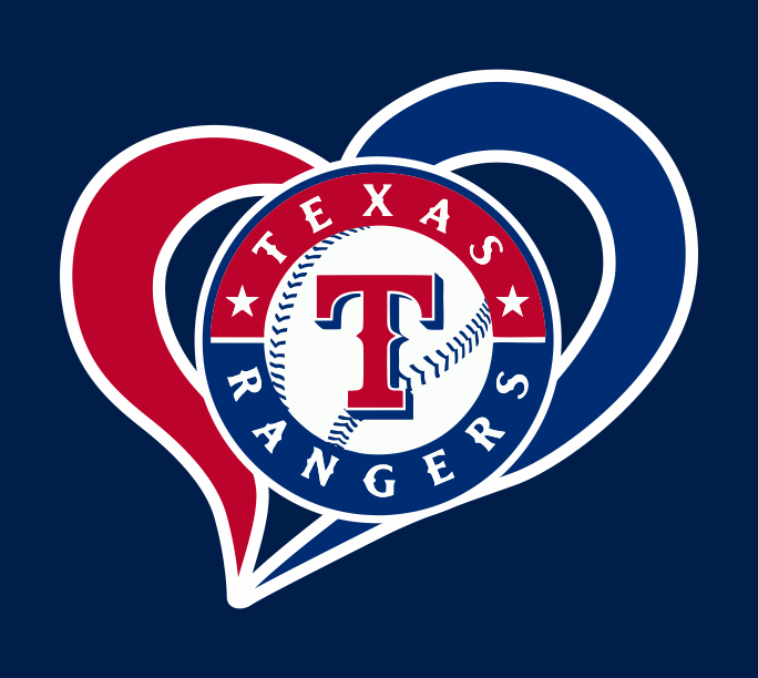 Texas Rangers Heart Logo vinyl decal